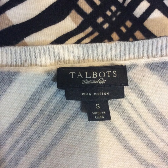Talbots Check Print Button Up Cardigan Sweater Top - Picture 5 of 5